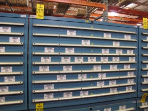 LISTA HEAVY DUTY 9-DRAWER PARTS CABINET W/ CONTENTS (W-50) LOADING & HANDLING FEE $25-